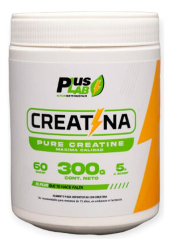 Creatina Pure 300gr 60 Servicios - Plus Lab