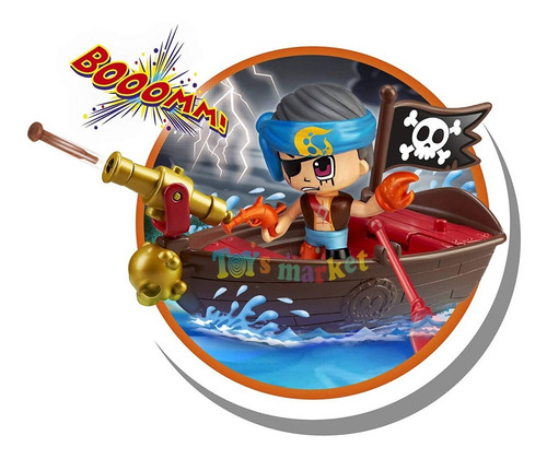 Imagen 4 de 9 de Pinypon Action Piratas + Figuras Bote Barco Pirata Muñeco