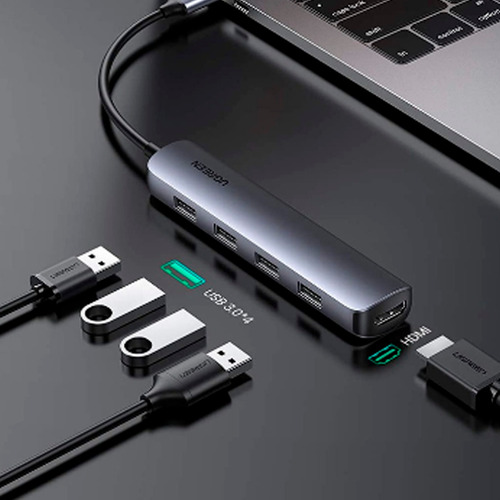 Hub Usb-c 5 En 1 Ugreen 4 Usb-a 3.0 Y 1 Hdmi 4k 5gbps