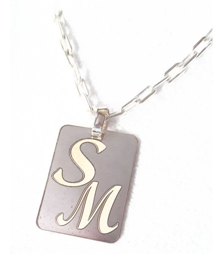 Medalla Plata 925 Personalizada 15x19mm Frase Cadena Hombre