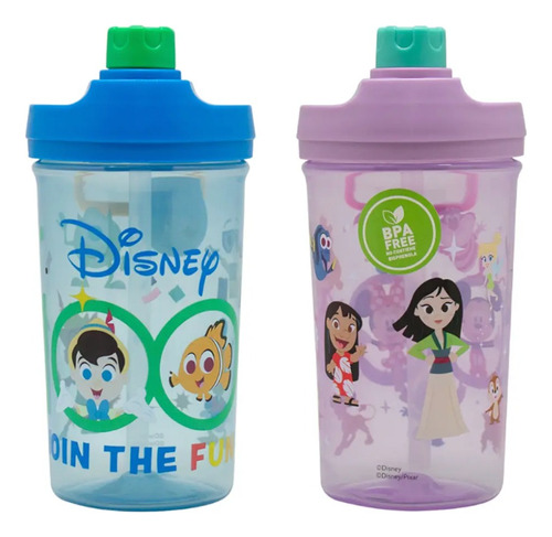 Botella Doble Lid Disney 100 Años 350ml Minnie Mickey Pixar