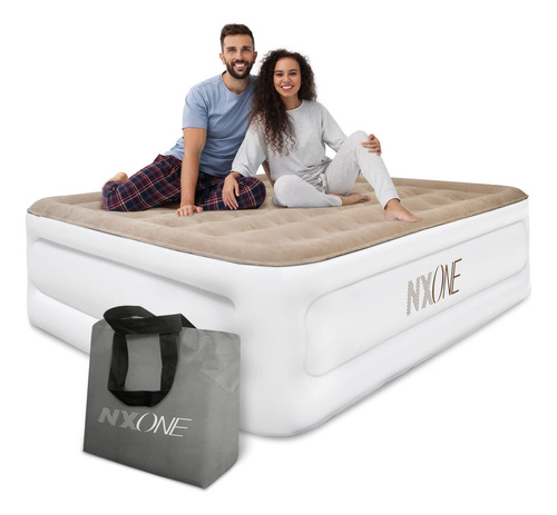 Nxone Colchn Inflable Queen Airbed De Lujo Doble Alto Auto I