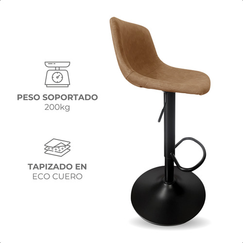 Sillas Kit 2 Banquetas Ajustables Barra Alta Con Apoya Pies