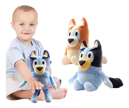 2 Piezas Bluey Familia Bluey Bingo Papá Mamá Muñeco Peluche