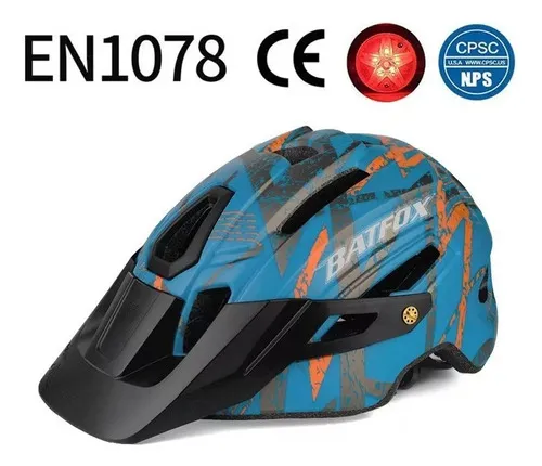 Batfox Casco De Bicicleta De Monta a Mtb Con Luz Trasera Color