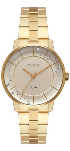 Relógio Orient Feminino Fgss0192 C1kx Dourado Analogico Cor do fundo Champanhe