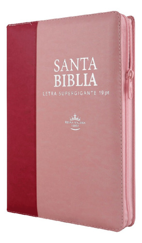 Biblia Rvr1960 Letra Super Gigante Rosa Fucsia Cierre 19pt