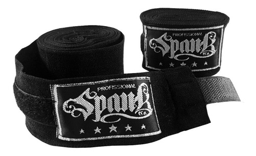 Bandagem Atadura Elástica Muaythai Boxe Kickboxing Spank 3m Cor Preto Com Rosa