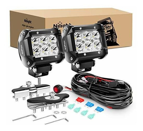 Barra De Luz - Nilight 2pcs 4 Pulgadas 18w Spot Led Pods Uni