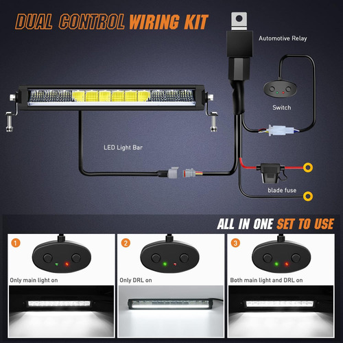 Barra De Luz Led De 15.5 Pulgadas Drl 60w 6650lm Antirreflej