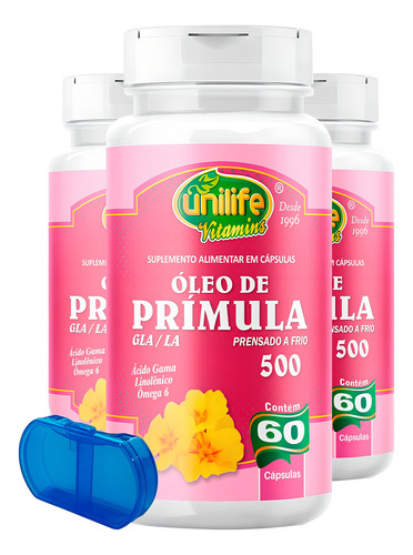 Óleo De Prímula 700 Mg Unilife 60 Cápsulas 3un