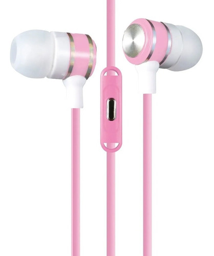 Auricular Con Microfono Panacom Manos Libres Diseño Moderno Color Rosa