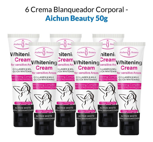 6 Crema Blanqueador Corporal - Aichun Beauty 50g