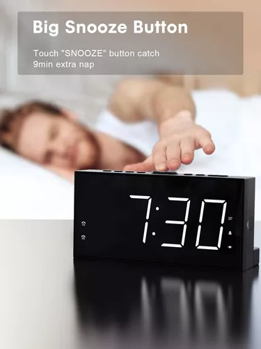 Reloj despertador vibratorio extra fuerte con agitador de cama para  durmientes pesados, reloj digital de dormitorio para personas mayores con