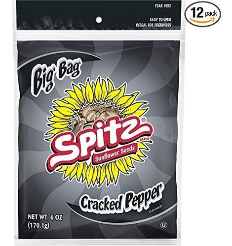 Semillas Spitz Cracked Pepper De Sabores De Girasol, 6 Oz Bo