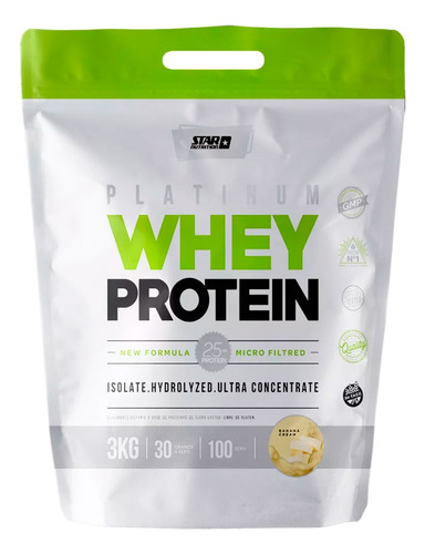 Platinum Whey Protein 3 Kg Star Nutrition Sabor Banana