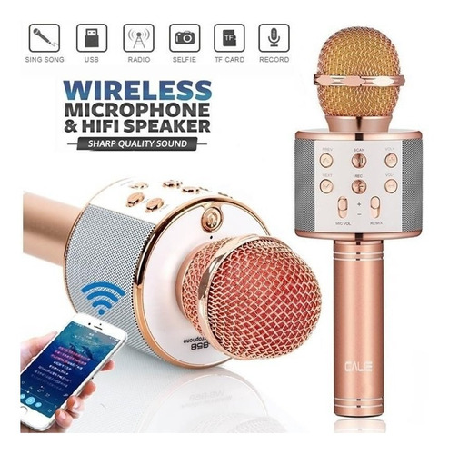 Microfono Karaoke Bluetooth Parlante Reforzado Sd Usb Mp3 Y+