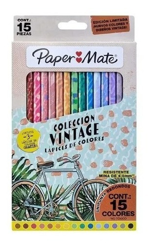 Paper Mate Colección Vintage 15 Lápices De Colores  2152180