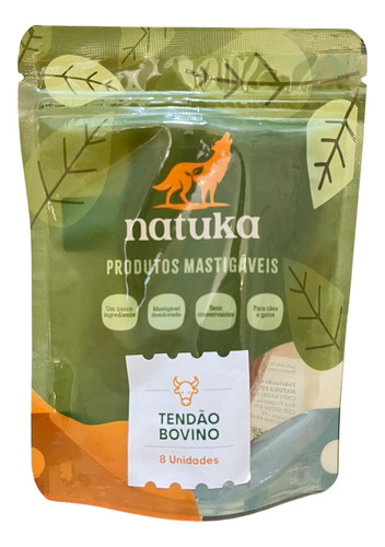 Petisco Natural Snack Para Cães Tendão Bovino Natuka 8un