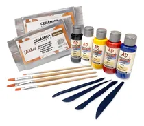 Comprar Set Cerámica, Pinceles, Estécas Y Pintura.