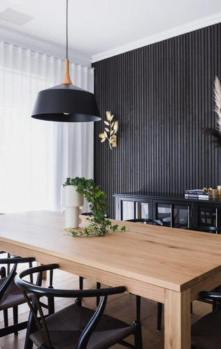 Revestimiento De Pared Wall Panel Pvc Wpc Varillado Negro