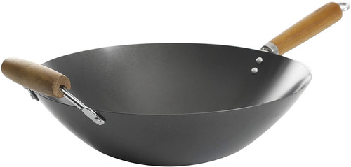 Kenmore Hammond - Wok De Acero Al Carbono, 14.0 in, Color Ne