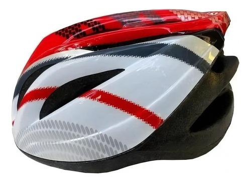 Casco 18 V Rollers Skate Bicicleta Color Blanco/rojo Talle M