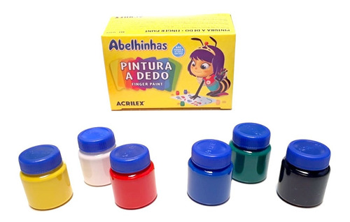 Pintura A Dedo Acrilex Arte Infantil Escolar 6 Cores 15 Ml