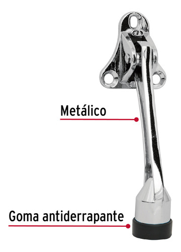 Fija Puerta Con Goma Antiderrapante, Acabado Cromo 43642