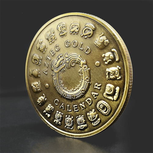 Imagen 6 de 12 de Moneda De Bronce Maya Pirámide Maya Medallón Conmemorativo