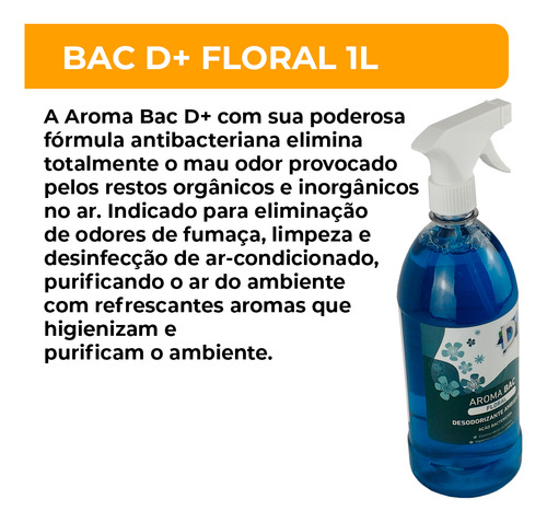 Bactericida 1l Aromas Bac Limpeza Ar Condicionado Floral