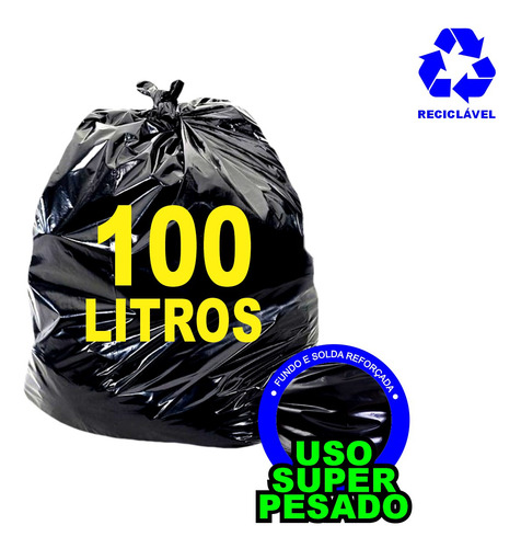 Saco Lixo Lonha Super Reforçada 20 Un Espessura 0,16 100 L