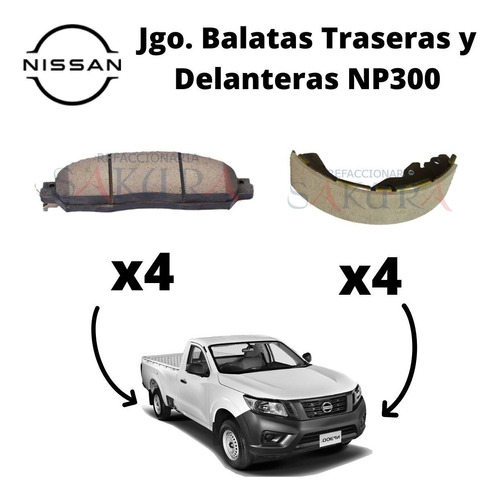 Kit Balatas Frenos Completo Nissan Np300 2015 Orig