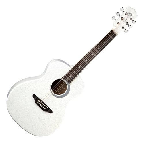 Luna Aurora Borealis 3  Tamaño 4 4 guitarra Acustica Blanco