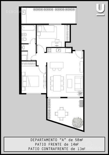 Imagen 2 de 20 de Departamento De 3 Ambientes Con 2 Patios En Villa Urquiza