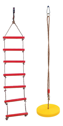 2x Juguete De Niños Columpio Con Cuerda Escalada Árbol