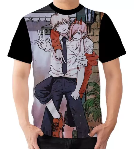 Camiseta Manga Comprida Chainsaw Man Motosserra Anime 3 - Estilo