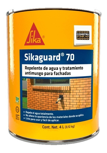 Sikaguard 70 Repelente Hidrofugante Para Muros Incolora 4 L