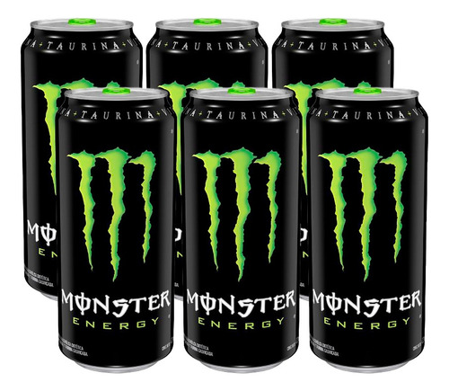 Bebida Energizante Monster Green 473ml Pack X6 Unidades
