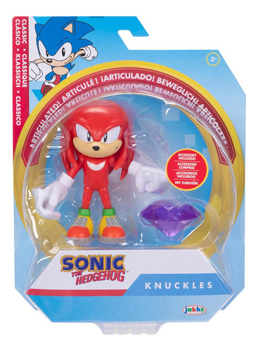 Boneco Articulado Knuckles De 9cm E Esmeralda Do Caos -sonic