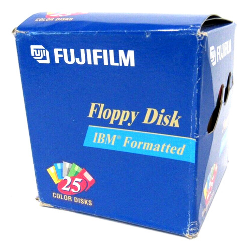 Box Of 25 New Fujifilm Colored 3.5 Formatted Floppy Disk Ddb