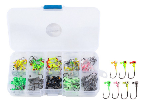 Para 100pcs Ganchos De Cabeza Plomado Pescador Aparejo