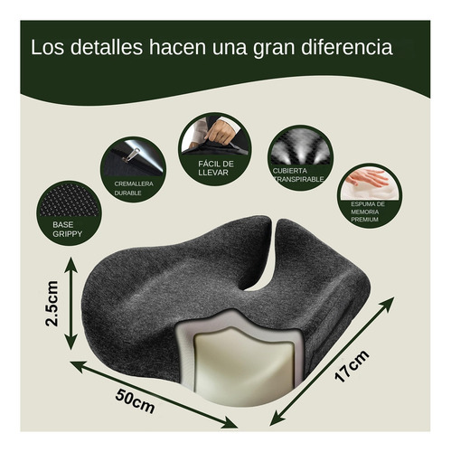 Cojín De Espuma Viscoelástica Para Asiento De Coche