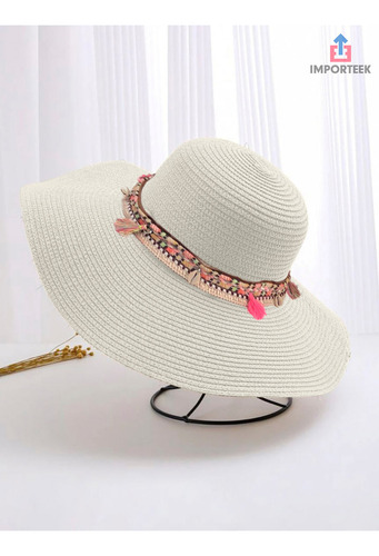 Sombrero Ala Ancha Dama Mujer Verano Playa Proteccion Sol