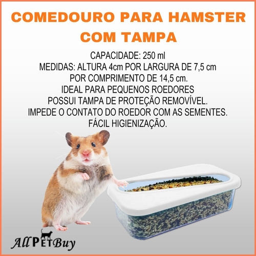 Comedouro Para Hamster Com Tampa