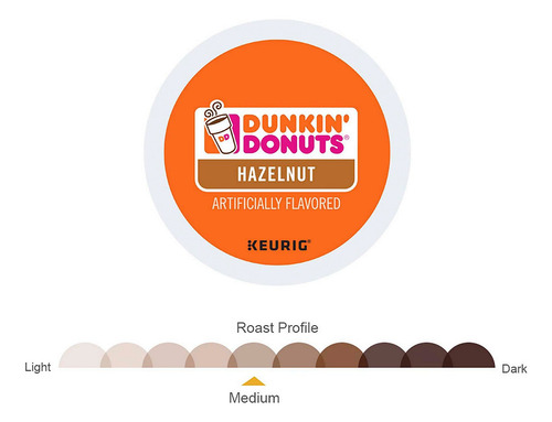 Cápsulas K-cup Para Café Dunkin' Hazelnut, 16 Unidades, Keur