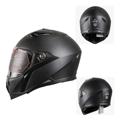 Casco Moto Cerrado Kov Jet Negro Mate Cert Dot Tamaño del casco S