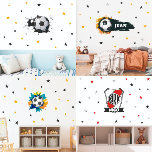 Vinilos Decorativos Infantiles Nenes Futbol Pelotas Nombres