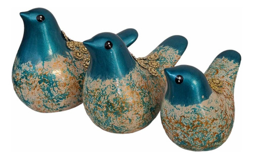 Palomas Decorativas De Ceramica Juego 3 Pzas Elegantes