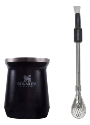 Mate Stanley De Acero Negro + Bombilla